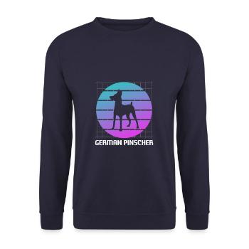 Retro German Pinscher Dog Lover - Unisex Sweatshirt - navy - Front - Alina (178cm) & Michal (187cm)