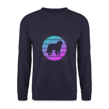 Rétro St. Bernard Dog Lover - Sweat-shirt Unisexe - marine - Devant - Alina (178cm) & Michal (187cm)