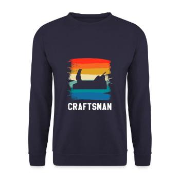 Rétro Vintage Classique Artisan Artisanat - Sweat-shirt Unisexe - marine - Devant - Alina (178cm) & Michal (187cm)