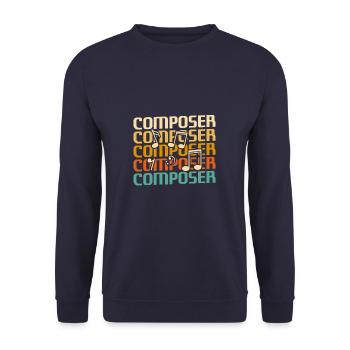 Retro Vintage Classic Composer Music Composing - Unisex Sweatshirt - navy - Front - Alina (178cm) & Michal (187cm)