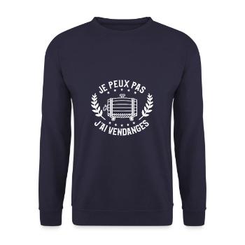 Je Peux Pas J'ai Vendanges Viticole Vigneron - Sweat-shirt Unisexe - marine - Devant - Alina (178cm) & Michal (187cm)