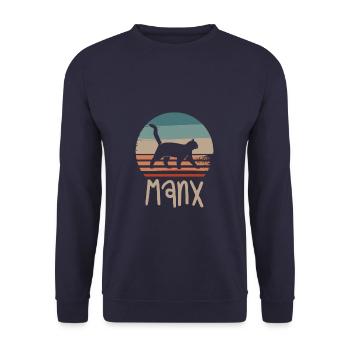 Vintage Retro Manx Cat Lover - Sweat-shirt Unisexe - marine - Devant - Alina (178cm) & Michal (187cm)