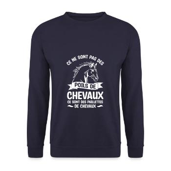 Ce Ne Sont Pas Des Poils De Chevaux Ce Sont Des - Sweat-shirt Unisexe - marine - Devant - Alina (178cm) & Michal (187cm)