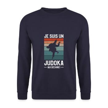 Je Suis Un Judoka Qui Déchire Judokas Judo - Sweat-shirt Unisexe - marine - Devant - Alina (178cm) & Michal (187cm)