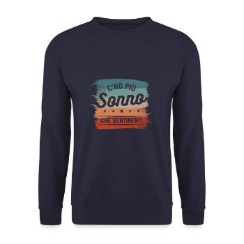 C'ho Piu Sonno Che Sentimenti - Sweat-shirt Unisexe - marine - Devant - Alina (178cm) & Michal (187cm)