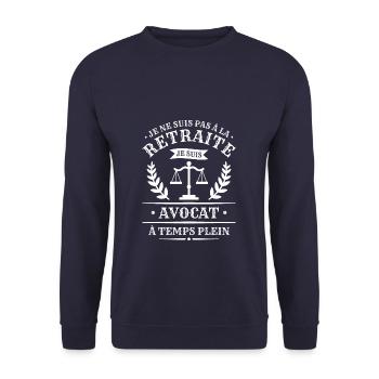 Je Ne Suis Pas À La Retraite Je Suis Avocat À - Sweat-shirt Unisexe - marine - Devant - Alina (178cm) & Michal (187cm)