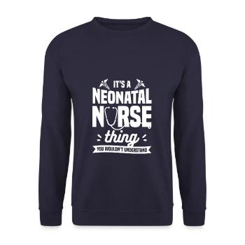 Es ist eine Neugeborenenkrankenschwester, die Sie nicht tun würden - Unisex Pullover - Navy - Vorne - Alina (178cm) & Michal (187cm)