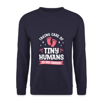 Taking Care Of Tiny Humans Is My Cardio NICU Nurse - Unisex Sweatshirt - navy - Front - Alina (178cm) & Michal (187cm)