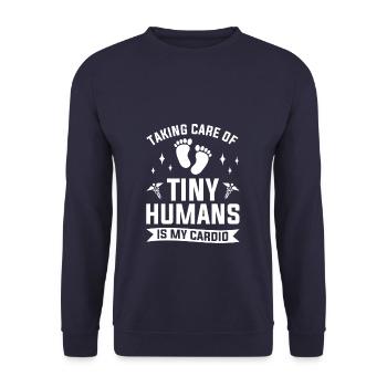 Taking Care Of Tiny Humans Is My Cardio NICU Nurse - Unisex Sweatshirt - navy - Front - Alina (178cm) & Michal (187cm)