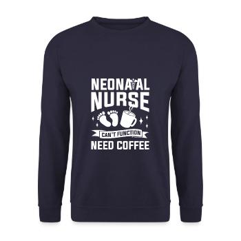 Neugeborene Krankenschwester kann nicht funktionieren brauchen Kaffee NICU - Unisex Pullover - Navy - Vorne - Alina (178cm) & Michal (187cm)