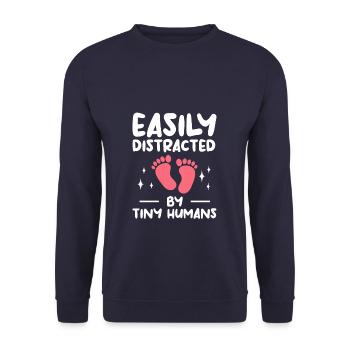 Facilement distrait par de minuscules humains USIN néonatale - Sweat-shirt Unisexe - marine - Devant - Alina (178cm) & Michal (187cm)