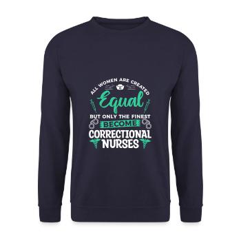 Only The Finest Become Correctional Nurses RN - Unisex Sweatshirt - navy - Front - Alina (178cm) & Michal (187cm)