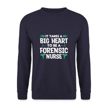 It Takes A Big Heart To Be A Forensic Nurse RN - Unisex Sweatshirt - navy - Front - Alina (178cm) & Michal (187cm)