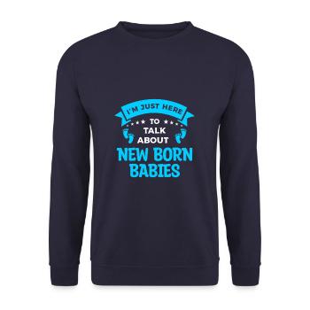 Ich bin nur hier, um über Neugeborene NICU zu sprechen - Unisex Pullover - Navy - Vorne - Alina (178cm) & Michal (187cm)