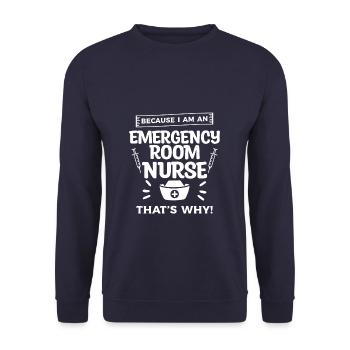 Weil ich eine Krankenschwester in der Notaufnahme bin, deshalb Notaufnahme - Unisex Pullover - Navy - Vorne - Alina (178cm) & Michal (187cm)
