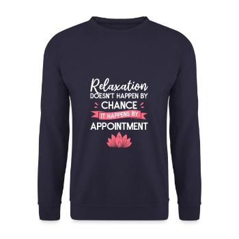 La relaxation ne se produit pas par hasard massage - Sweat-shirt Unisexe - marine - Devant - Alina (178cm) & Michal (187cm)