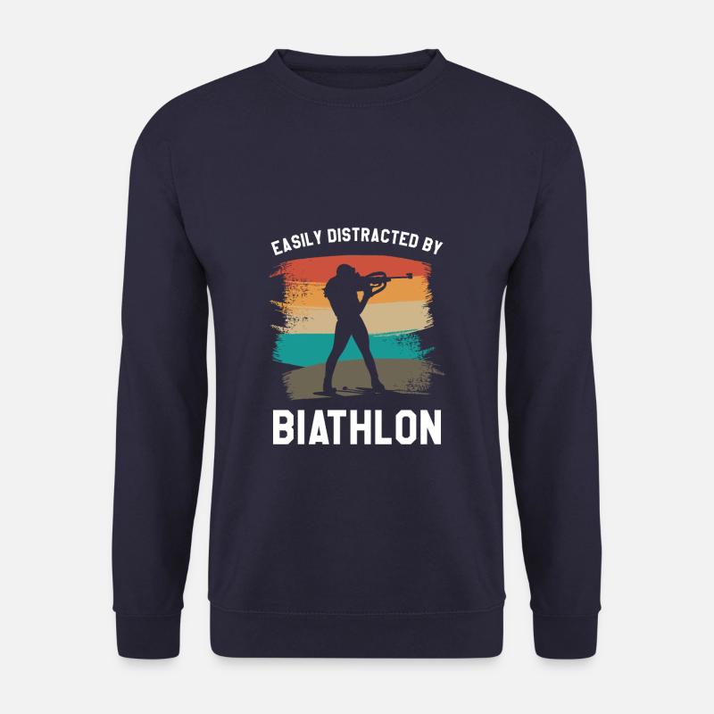 Retro leicht vom Biathlon-Biathleten abgelenkt - Unisex Pullover - Navy