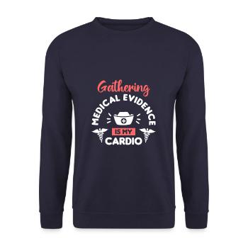 Gathering Medical Evidence Is My Cardio Forensic - Unisex Sweatshirt - navy - Front - Alina (178cm) & Michal (187cm)