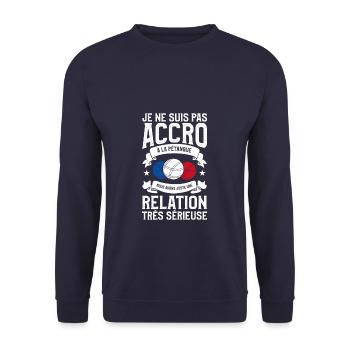 Je Ne Suis Pas Accro A La Petanque - Unisex Pullover - Navy - Vorne - Alina (178cm) & Michal (187cm)