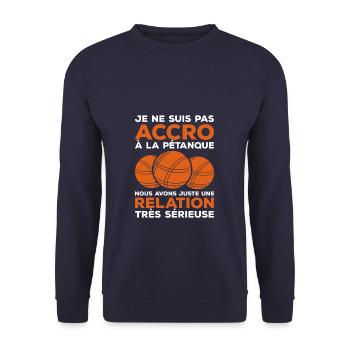 Je Ne Suis Pas Accro A La Petanque - Unisex Pullover - Navy - Vorne - Alina (178cm) & Michal (187cm)