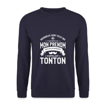 Mais Les Plus Importants M'Appellent Tonton - Unisex Pullover - Navy - Vorne - Alina (178cm) & Michal (187cm)