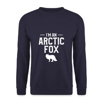 I'm An Arctic Fox White Foxes Lover - Unisex Sweatshirt - navy - Front - Alina (178cm) & Michal (187cm)