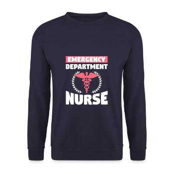Emergency Department Nurse Emergency Room Nurses - Unisex Sweatshirt - navy - Front - Alina (178cm) & Michal (187cm)
