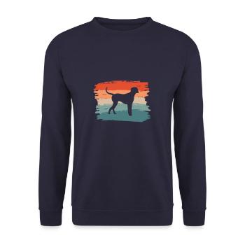 Vintage Retro Weimaraner Weimaraners Dog Lover - Unisex Sweatshirt - navy - Front - Alina (178cm) & Michal (187cm)