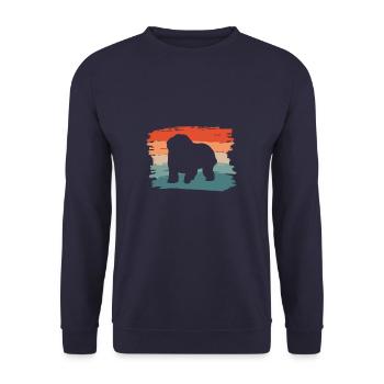 Vintage Retro Old English Sheepdog Dog Lover - Sweat-shirt Unisexe - marine - Devant - Alina (178cm) & Michal (187cm)