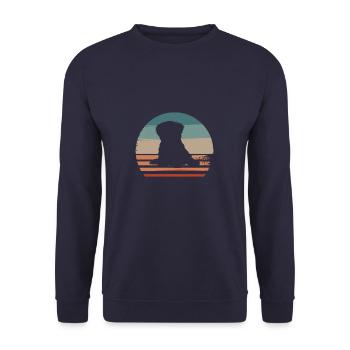 Vintage Retro Pekingese Dog Lover - Unisex Sweatshirt - navy - Front - Alina (178cm) & Michal (187cm)