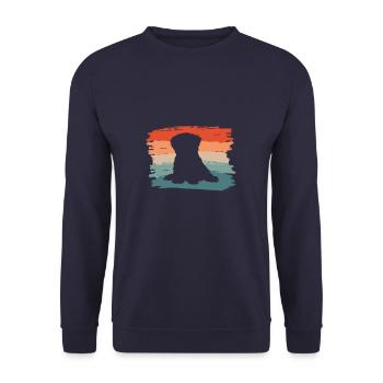 Vintage Retro Pekingese Dog Lover - Unisex Sweatshirt - navy - Front - Alina (178cm) & Michal (187cm)