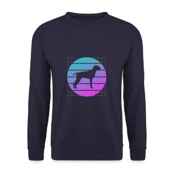 Retro Pointer Hund GSP Liebhaber - Unisex Pullover - Navy - Vorne - Alina (178cm) & Michal (187cm)