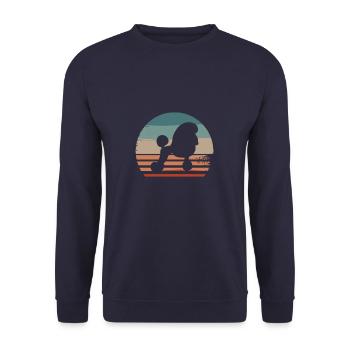 Vintage Retro Poodle Poodles Dog Lover - Unisex Sweatshirt - navy - Front - Alina (178cm) & Michal (187cm)