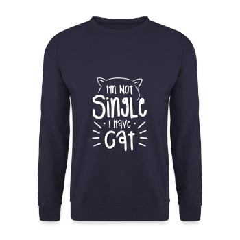I'm Not Single I Have Cat Valentine Valentine's - Unisex Sweatshirt - navy - Front - Alina (178cm) & Michal (187cm)