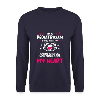 Je suis pédiatre si vous pensez que mes mains sont pleines - Sweat-shirt Unisexe - marine - Devant - Alina (178cm) & Michal (187cm)