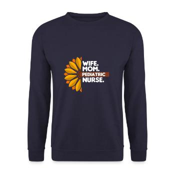 Wife Mom Pediatric Nurse Pediatrician Pediatrics - Unisex Sweatshirt - navy - Front - Alina (178cm) & Michal (187cm)