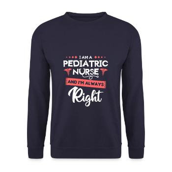 Je suis infirmière pédiatrique et j’ai toujours raison - Sweat-shirt Unisexe - marine - Devant - Alina (178cm) & Michal (187cm)