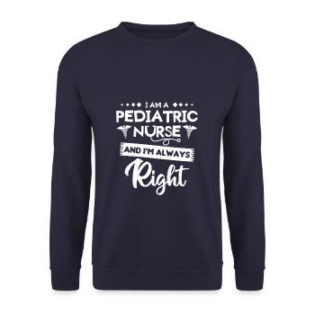Je suis infirmière pédiatrique et j’ai toujours raison - Sweat-shirt Unisexe - marine - Devant - Alina (178cm) & Michal (187cm)