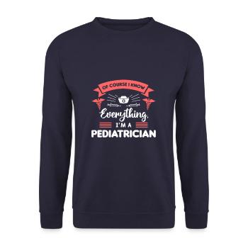 Bien sûr, je sais tout ce que je suis pédiatre - Sweat-shirt Unisexe - marine - Devant - Alina (178cm) & Michal (187cm)