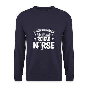 Exceptionally Brilliant Rehab Nurse RN Nurses - Unisex Sweatshirt - navy - Front - Alina (178cm) & Michal (187cm)