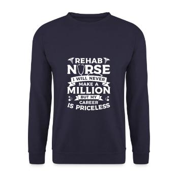 Ich werde nie eine Million verdienen, aber meine Karriere ist - Unisex Pullover - Navy - Vorne - Alina (178cm) & Michal (187cm)