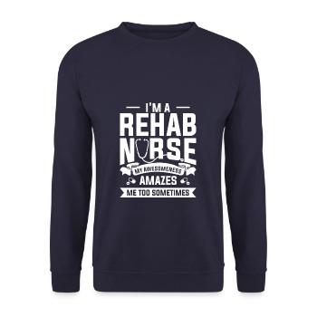 Je suis une infirmière en réadaptation Ma génialité m’étonne aussi - Sweat-shirt Unisexe - marine - Devant - Alina (178cm) & Michal (187cm)