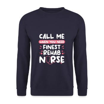 Rufen Sie mich an, wenn Sie beste Reha-Krankenschwester RN-Krankenschwestern brauchen - Unisex Pullover - Navy - Vorne - Alina (178cm) & Michal (187cm)