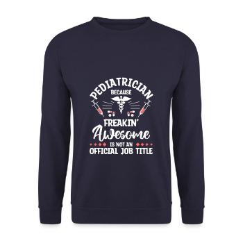 Kinderarzt, weil Freakin 'Awesome kein - Unisex Pullover - Navy - Vorne - Alina (178cm) & Michal (187cm)