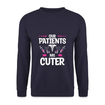 Our Patients Are Cuter Pediatrician Pediatrics - Unisex Sweatshirt - navy - Front - Alina (178cm) & Michal (187cm)