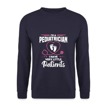 Ich bin Kinderarzt Ich habe sehr wenig Patienten - Unisex Pullover - Navy - Vorne - Alina (178cm) & Michal (187cm)