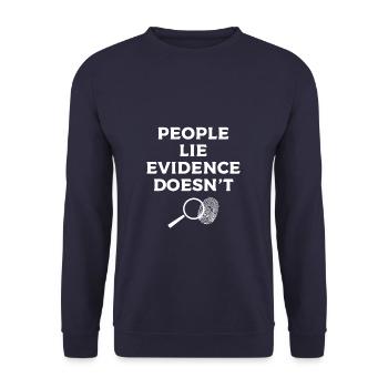 Les gens mentent les preuves ne font pas infirmière médico-légale RN - Sweat-shirt Unisexe - marine - Devant - Alina (178cm) & Michal (187cm)