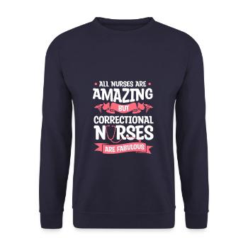 Toutes les infirmières sont incroyables, mais les infirmières correctionnelles le sont - Sweat-shirt Unisexe - marine - Devant - Alina (178cm) & Michal (187cm)