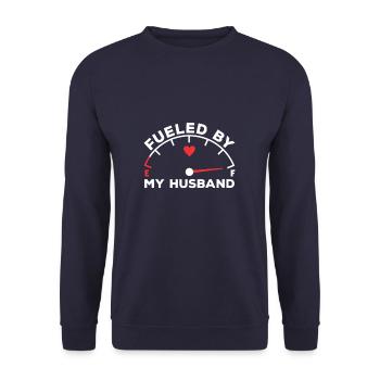 Alimenté par mon mari Match de la Saint-Valentin - Sweat-shirt Unisexe - marine - Devant - Alina (178cm) & Michal (187cm)