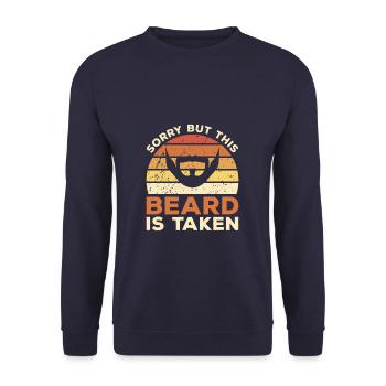 Désolé mais cette barbe est prise Saint-Valentin - Sweat-shirt Unisexe - marine - Devant - Alina (178cm) & Michal (187cm)